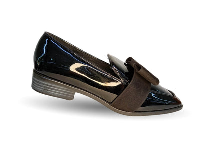 Zapato Casual tipo Flats de moda Dva 2250 Charol Negro para mujer