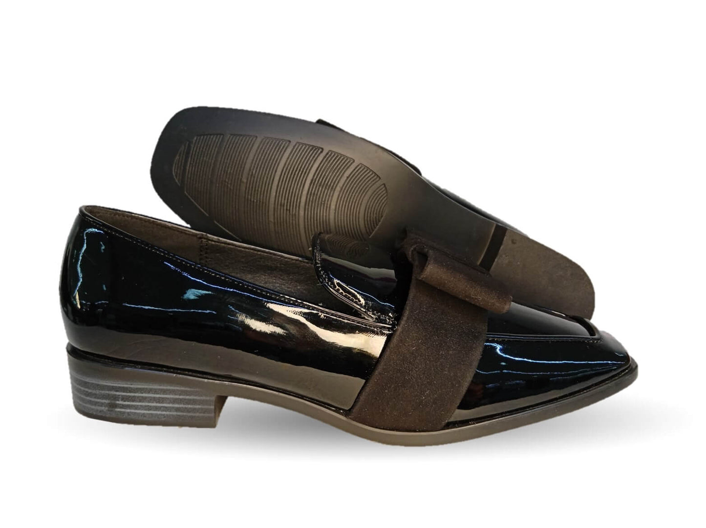 Zapato Casual tipo Flats de moda Dva 2250 Charol Negro para mujer