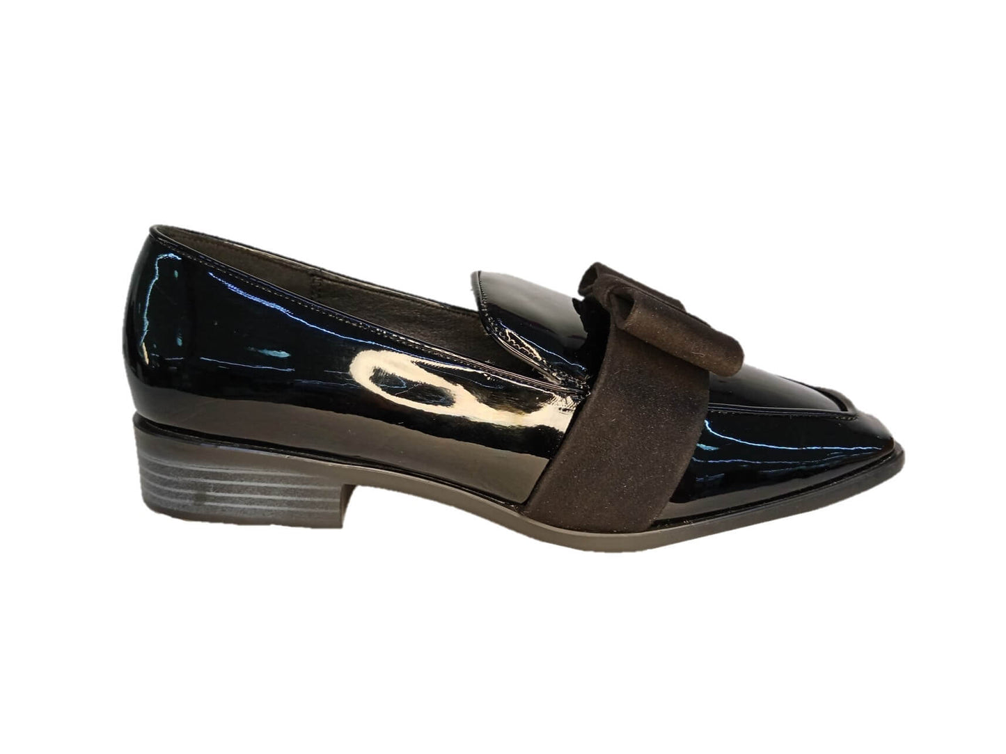 Zapato Casual tipo Flats de moda Dva 2250 Charol Negro para mujer