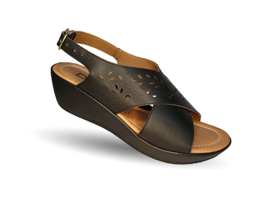 Sandalia con cuña mediana Dva 4702 Negro para mujer