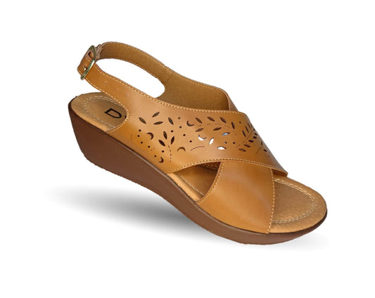 Sandalia con cuña mediana Dva 4702 Topo para mujer