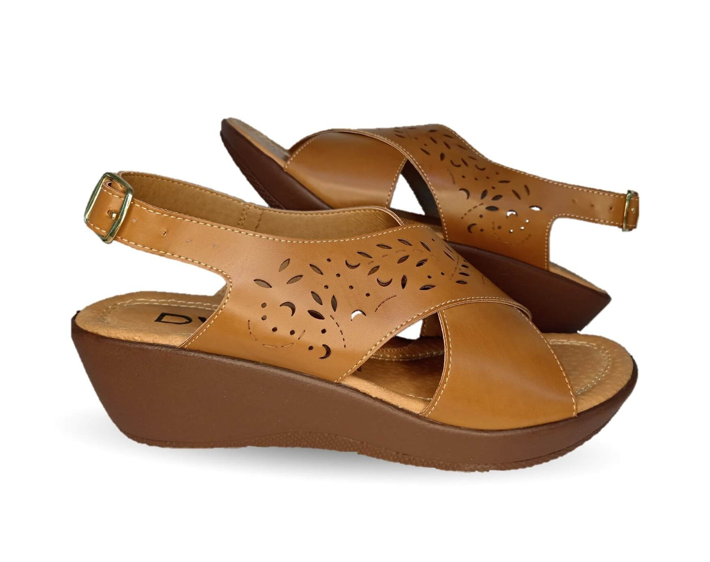 Sandalia con cuña mediana Dva 4702 Topo para mujer