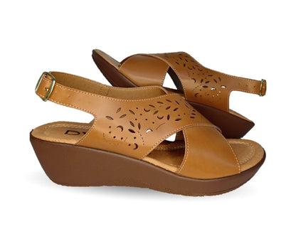Sandalia con cuña mediana Dva 4702 Topo para mujer