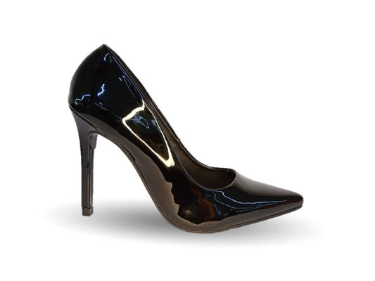 Zapatilla de Vestir tacón de aguja Dva 5701 Charol Negro para mujer