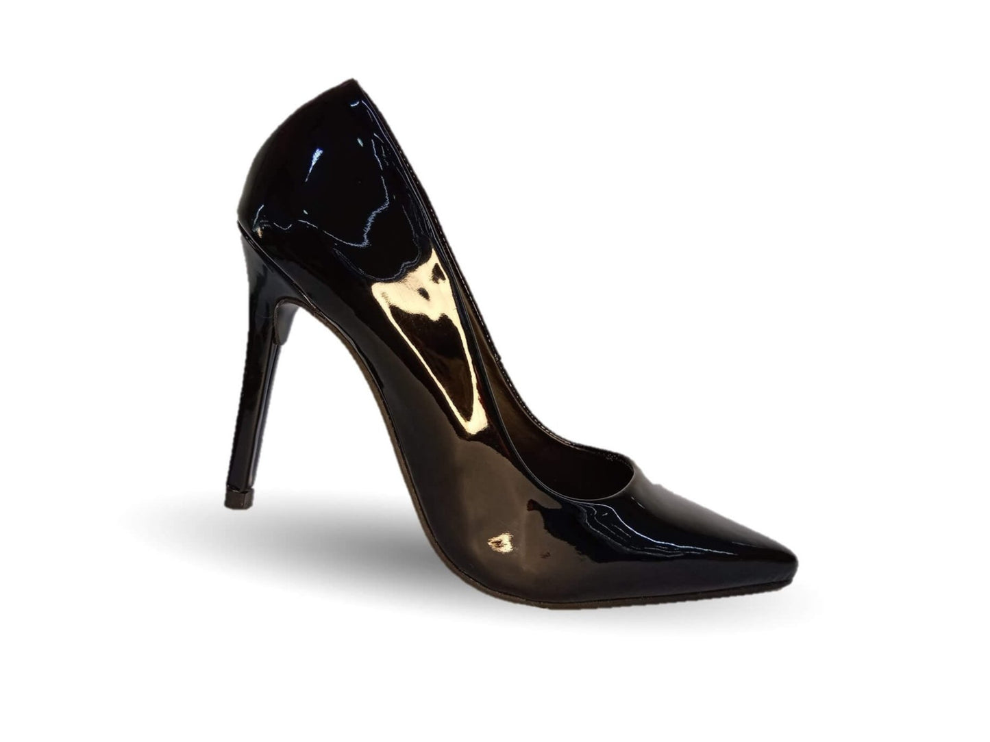 Zapatilla de Vestir tacón de aguja Dva 5701 Charol Negro para mujer
