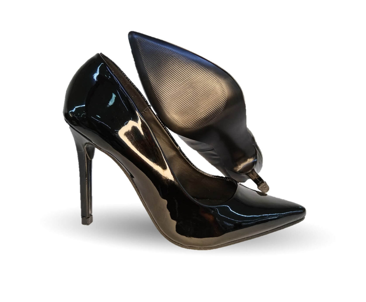 Zapatilla de Vestir tacón de aguja Dva 5701 Charol Negro para mujer