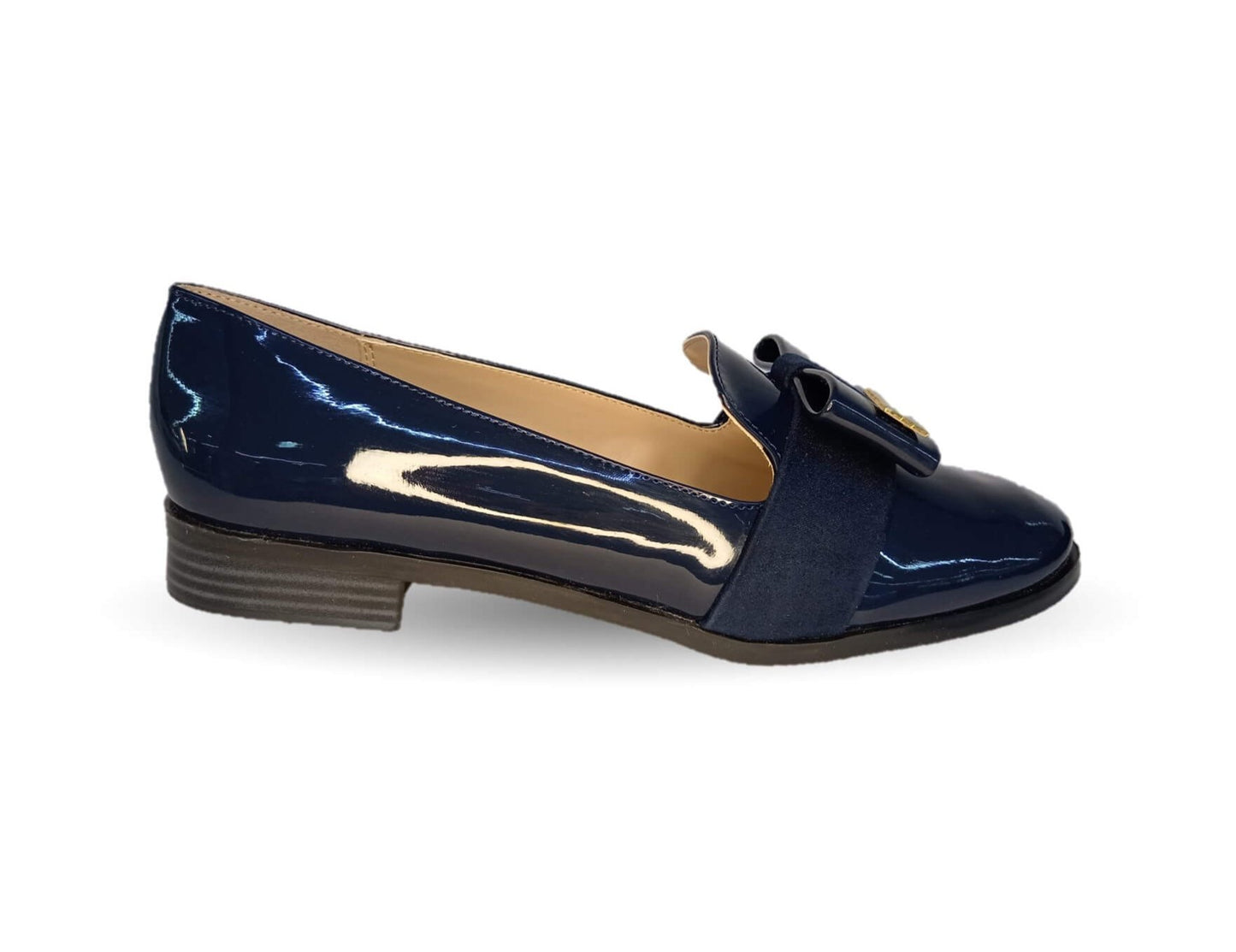 Zapato Casual tipo Flats de moda Dva 78023 Charol Marino para mujer