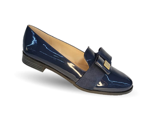Zapato Casual tipo Flats de moda Dva 78023 Charol Marino para mujer