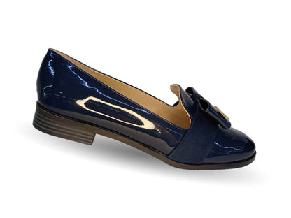 Zapato Casual tipo Flats de moda Dva 78023 Charol Marino para mujer