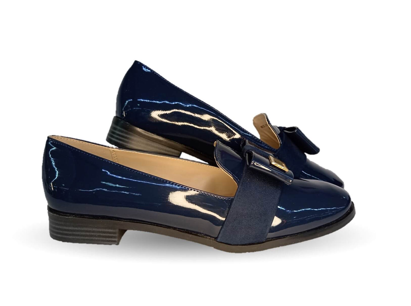 Zapato Casual tipo Flats de moda Dva 78023 Charol Marino para mujer