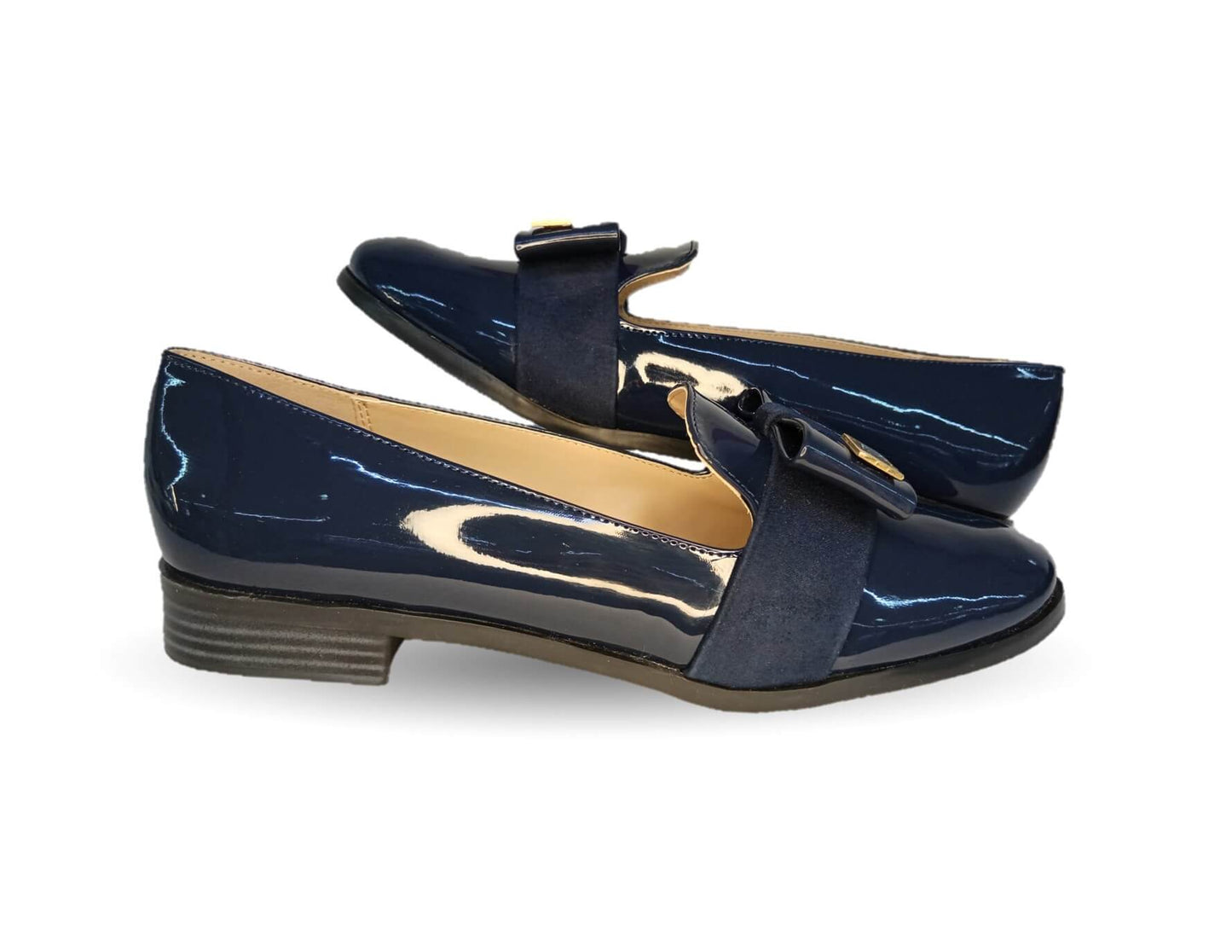 Zapato Casual tipo Flats de moda Dva 78023 Charol Marino para mujer
