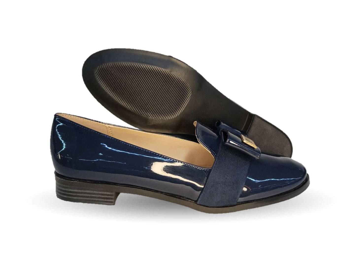 Zapato Casual tipo Flats de moda Dva 78023 Charol Marino para mujer