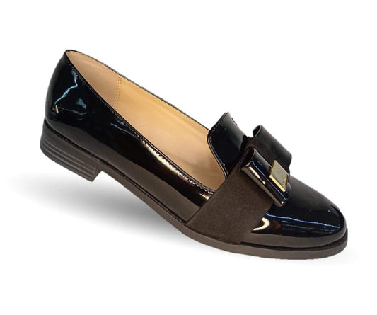 Zapato Casual tipo Flats de moda Dva 78023mCharol Negro para mujer