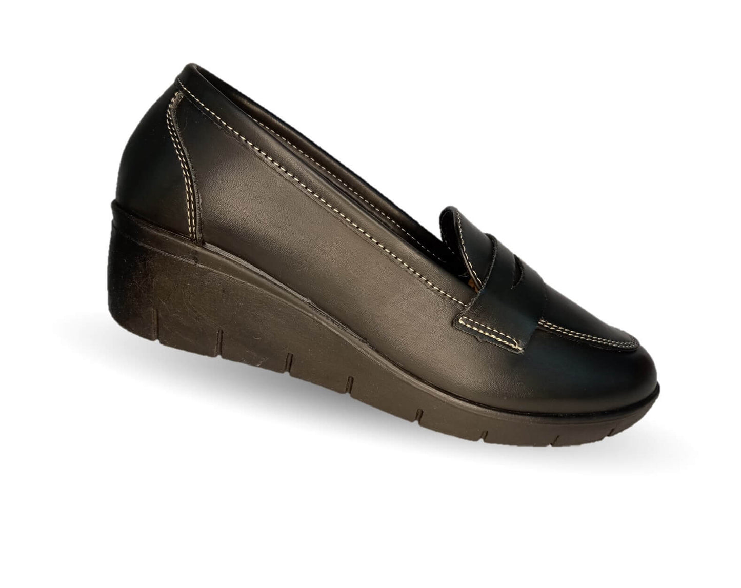 Zapato Casual de cuña mediana Dva 8001 Negro para mujer
