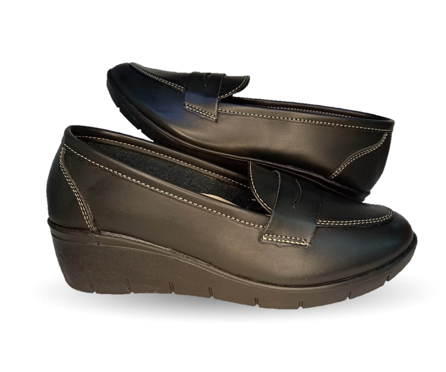 Zapato Casual de cuña mediana Dva 8001 Negro para mujer