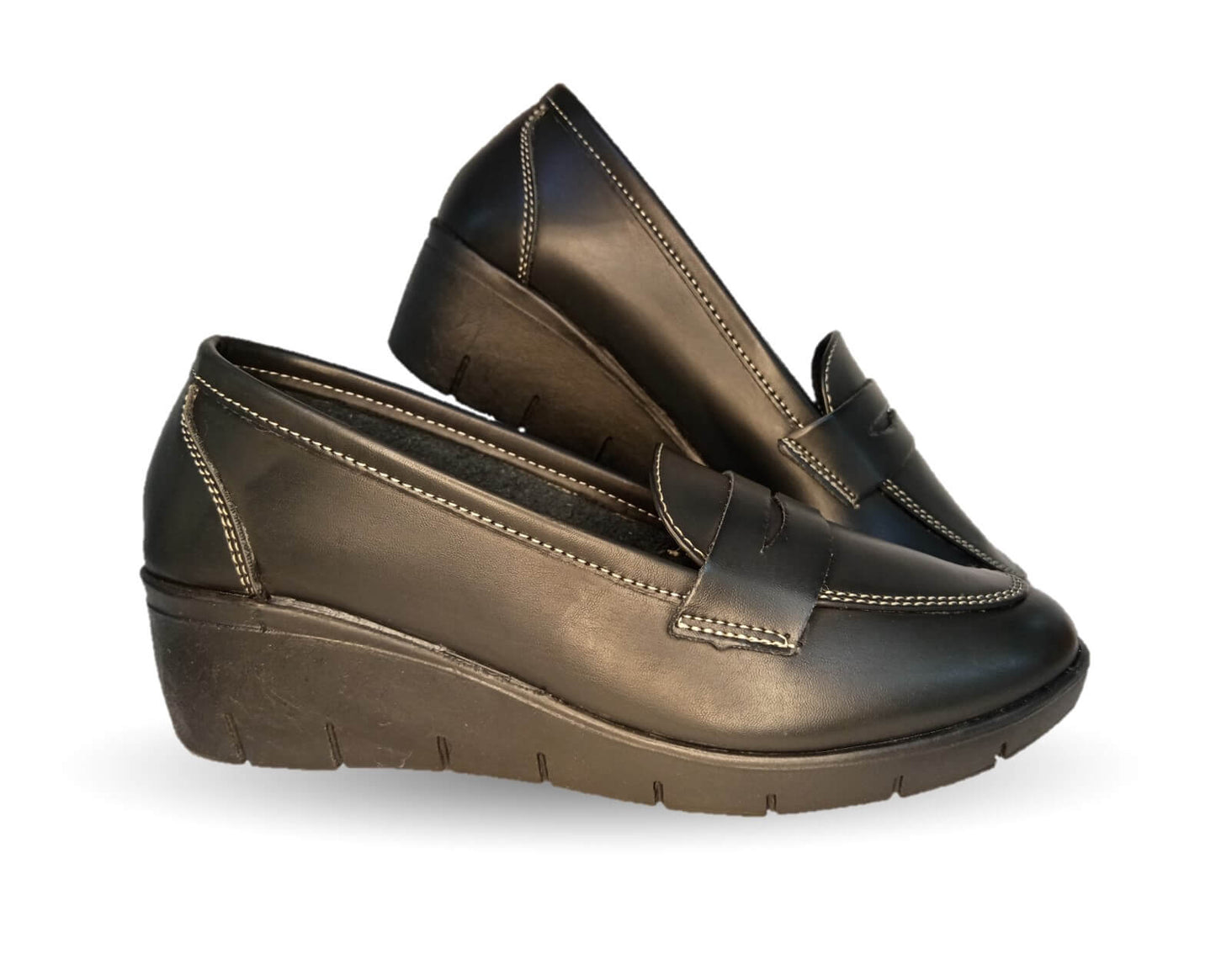 Zapato Casual de cuña mediana Dva 8001 Negro para mujer