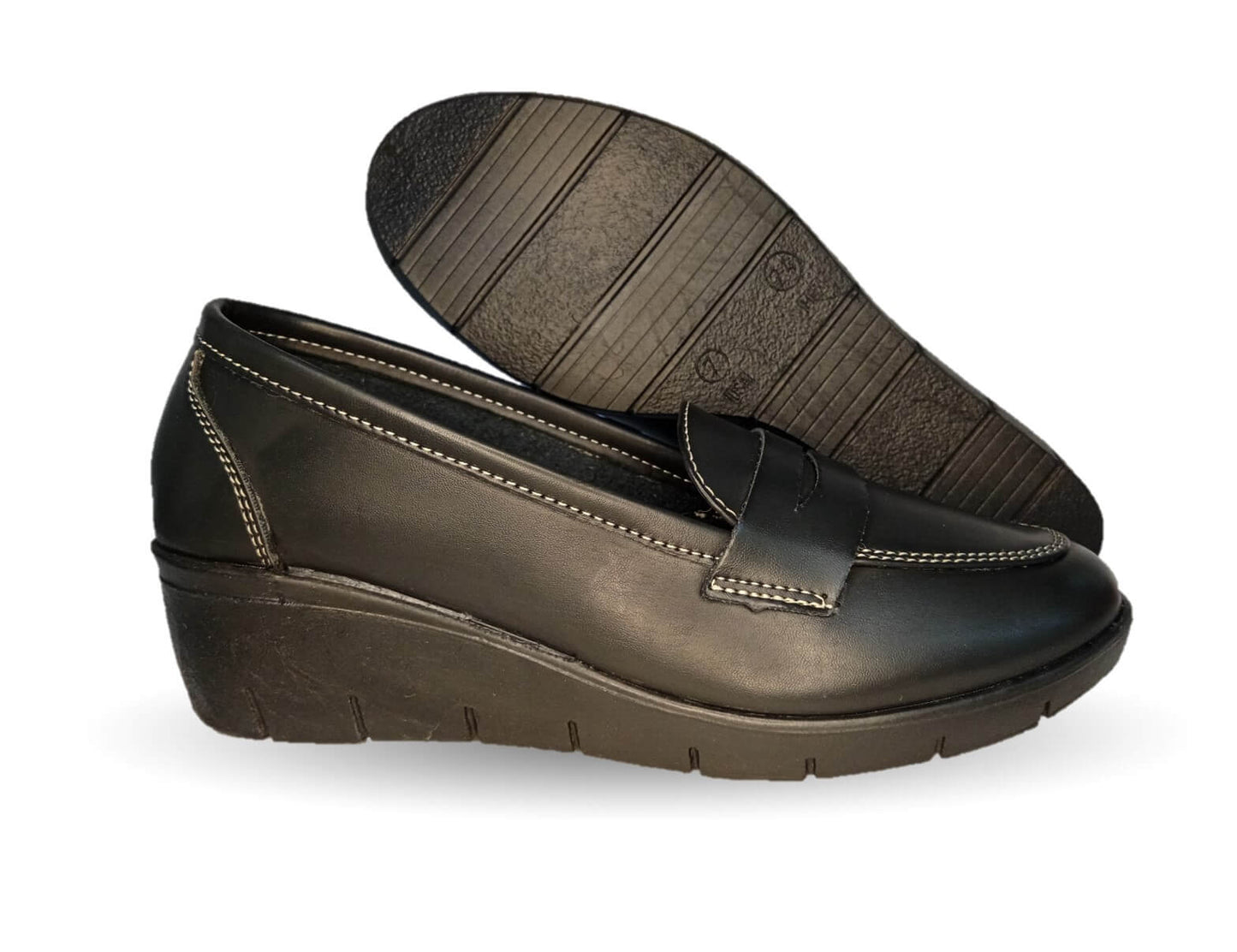 Zapato Casual de cuña mediana Dva 8001 Negro para mujer