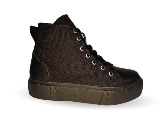 Tenis Urbano tipo Bota Dva 9003 Negro/Negro para mujer