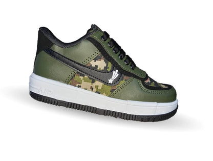 Tenis Urbano con agujetas First 8001 Camuflaje para niño
