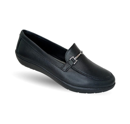 Zapato de Confort y Casual tipo Mocasín de piel Flexi 101908 Negro para mujer