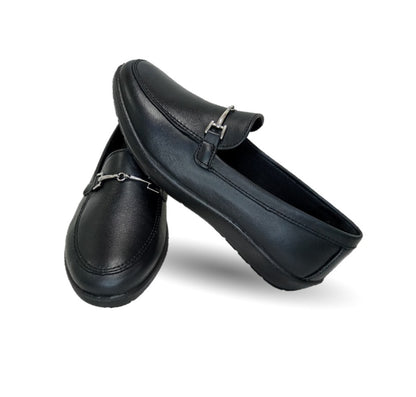 Zapato de Confort y Casual tipo Mocasín de piel Flexi 101908 Negro para mujer