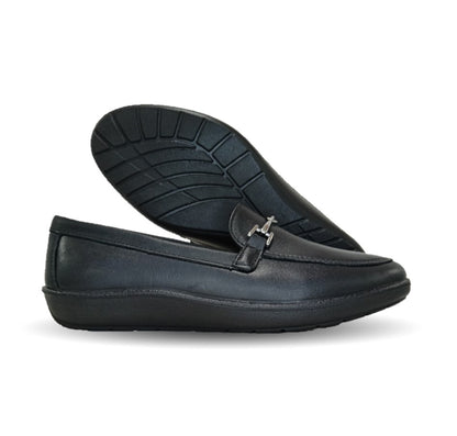Zapato de Confort y Casual tipo Mocasín de piel Flexi 101908 Negro para mujer