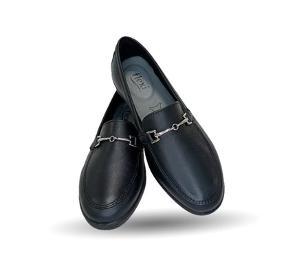 Zapato de Confort y Casual tipo Mocasín de piel Flexi 101908 Negro para mujer