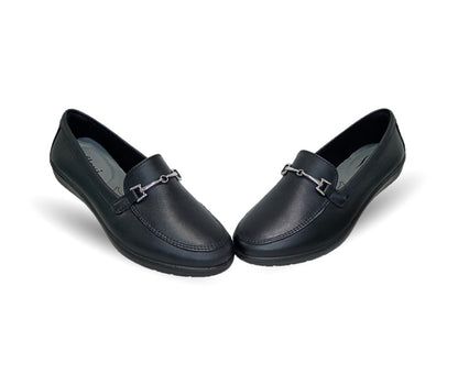 Zapato de Confort y Casual tipo Mocasín de piel Flexi 101908 Negro para mujer