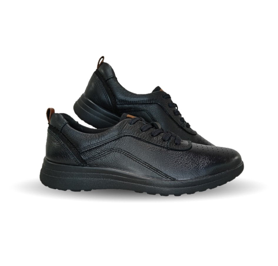 Tenis Urbano Sneakers de piel con plantilla removible Flexi 102015 Negro para mujer