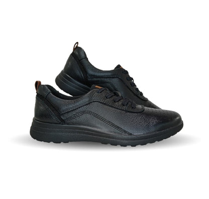 Tenis Urbano Sneakers de piel con plantilla removible Flexi 102015 Negro para mujer