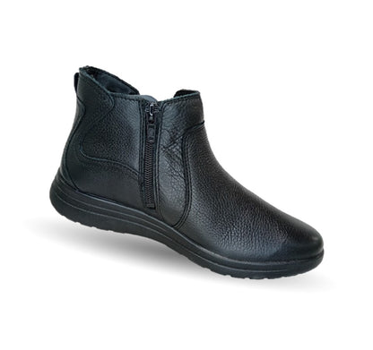 Botín de Confort y Casual de piel con plantilla removible Flexi 102016 Negro para mujer