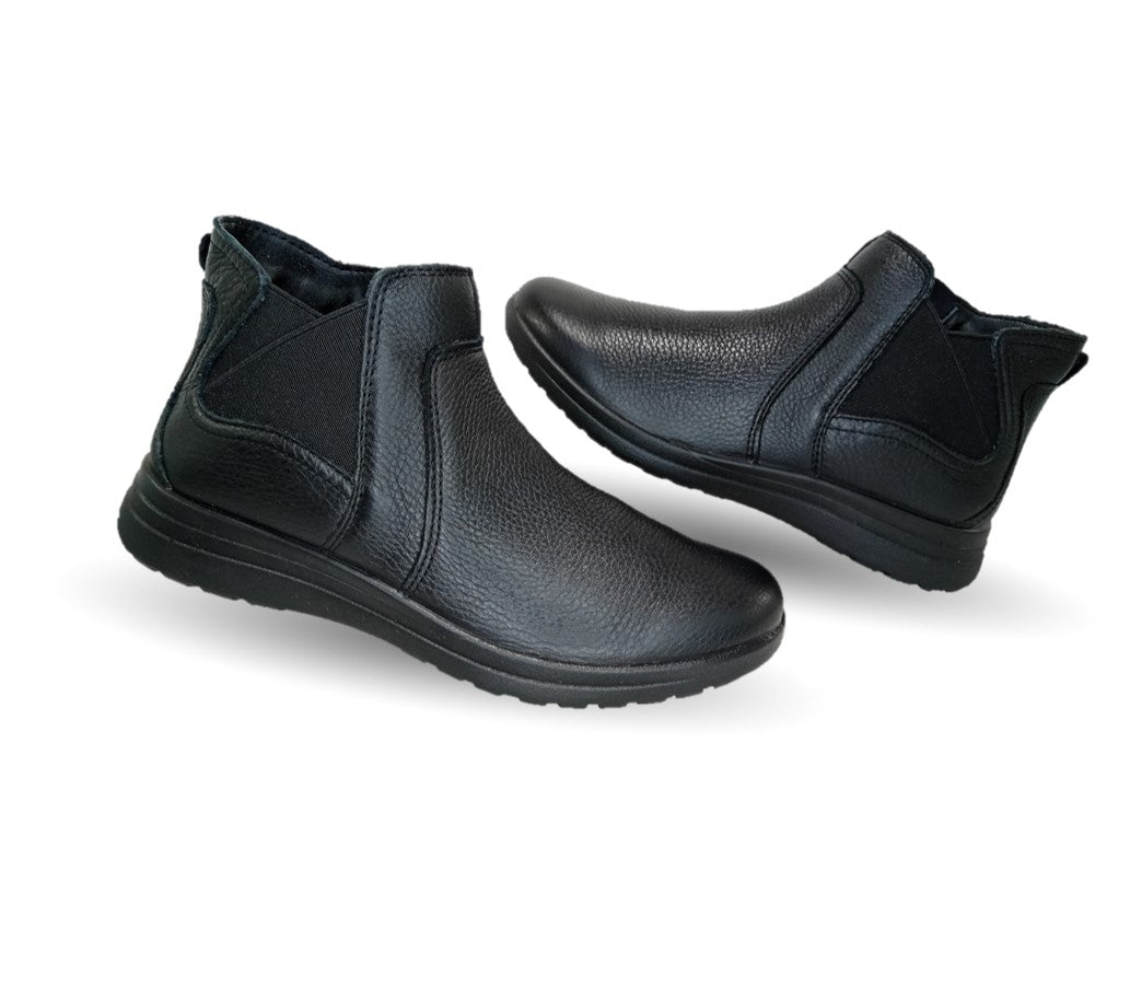 Botín de Confort y Casual de piel con plantilla removible Flexi 102016 Negro para mujer