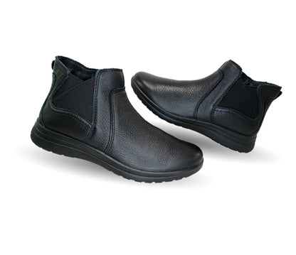 Botín de Confort y Casual de piel con plantilla removible Flexi 102016 Negro para mujer