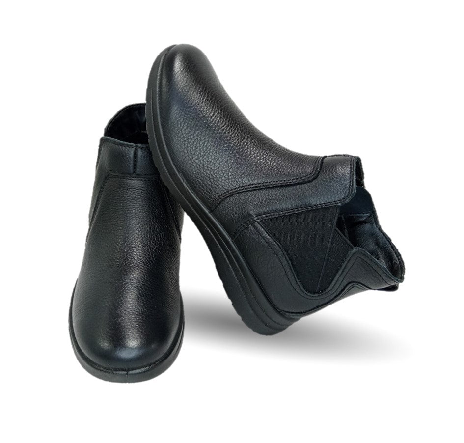 Botín de Confort y Casual de piel con plantilla removible Flexi 102016 Negro para mujer