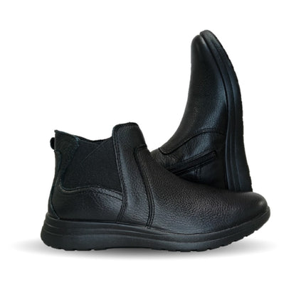 Botín de Confort y Casual de piel con plantilla removible Flexi 102016 Negro para mujer