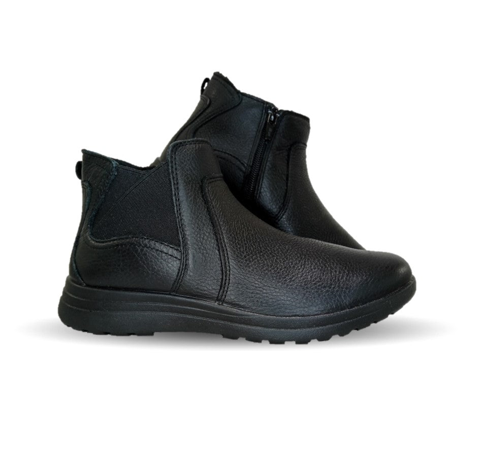 Botín de Confort y Casual de piel con plantilla removible Flexi 102016 Negro para mujer