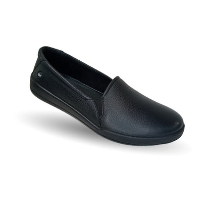 Zapato de Confort y Casual Slip On de piel con sistema de mejor agarre Flexi 106302 Negro para mujer