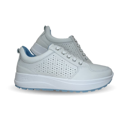 Tenis Urbano Sneaker Flexi de piel con Recovery Form Flexi 117205 Blanco para mujer