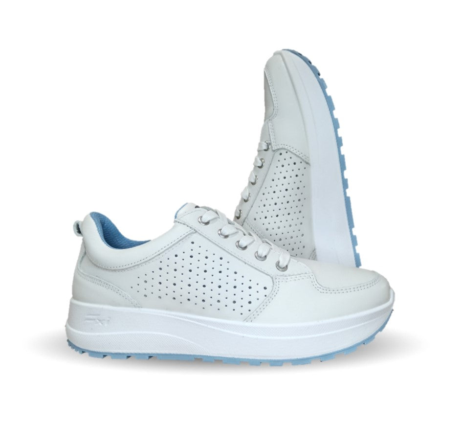 Tenis Urbano Sneaker Flexi de piel con Recovery Form Flexi 117205 Blanco para mujer