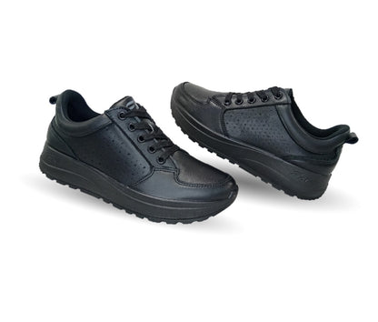 Tenis Urbano Sneaker Flexi de piel con Recovery Form Flexi 117205 Negro para mujer