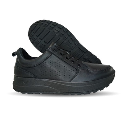 Tenis Urbano Sneaker Flexi de piel con Recovery Form Flexi 117205 Negro para mujer