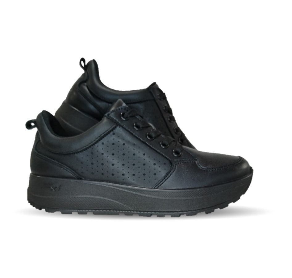 Tenis Urbano Sneaker Flexi de piel con Recovery Form Flexi 117205 Negro para mujer