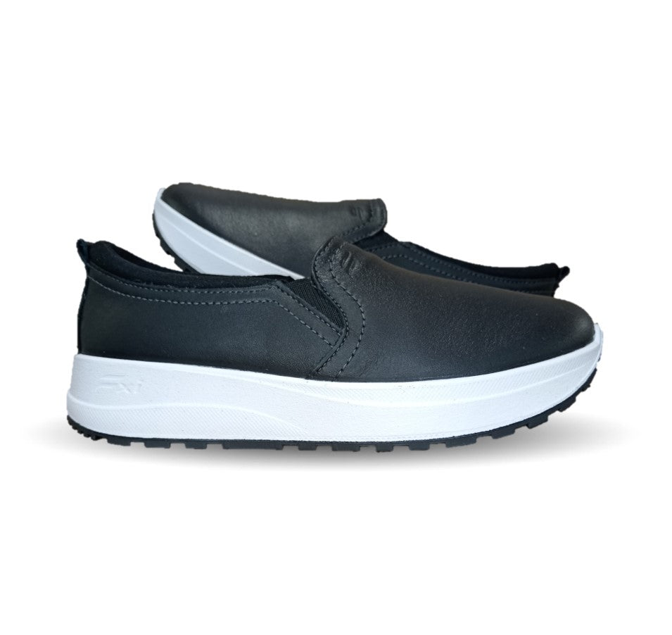 Tenis Urbano Sneaker Slip On de piel Flexi 117207 Negro para mujer