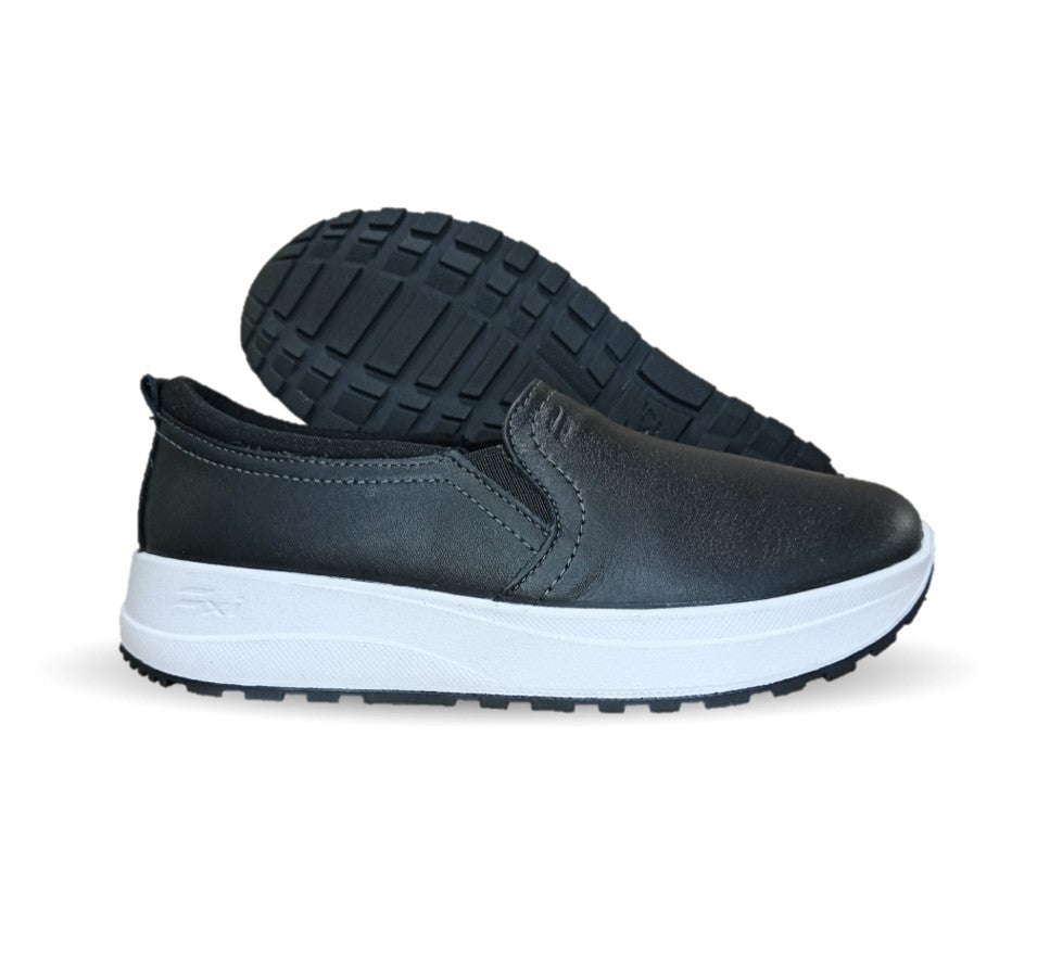 Tenis Urbano Sneaker Slip On de piel Flexi 117207 Negro para mujer