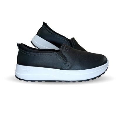 Tenis Urbano Sneaker Slip On de piel Flexi 117207 Negro para mujer