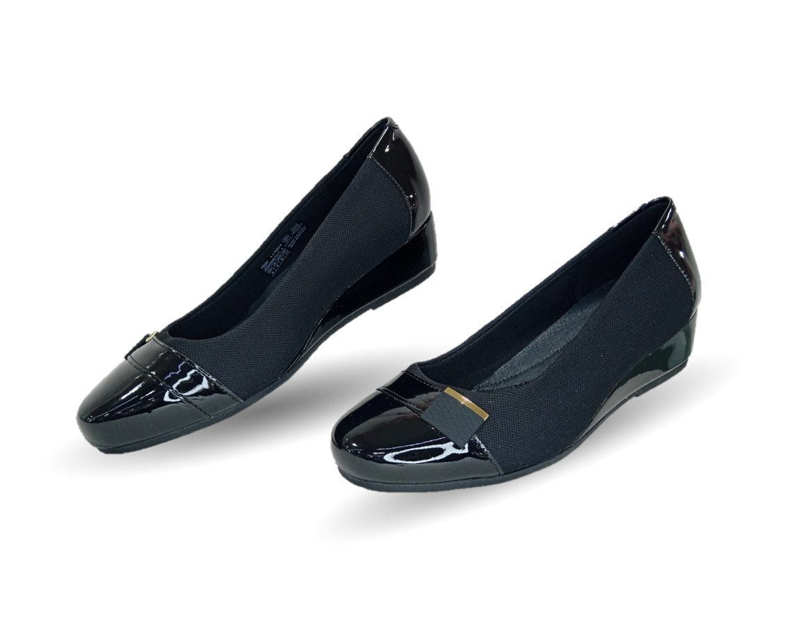 Zapato Casual y de Vestir tipo Balerina con cuña mediana Flexi 127004 Negro para mujer
