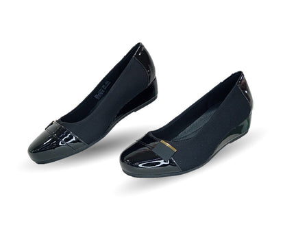 Zapato Casual y de Vestir tipo Balerina con cuña mediana Flexi 127004 Negro para mujer