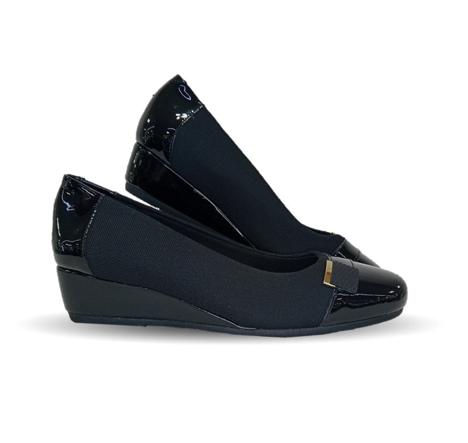 Zapato Casual y de Vestir tipo Balerina con cuña mediana Flexi 127004 Negro para mujer