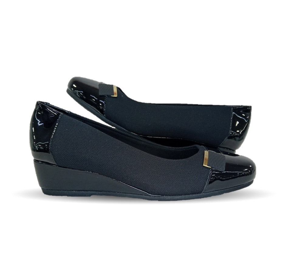 Zapato Casual y de Vestir tipo Balerina con cuña mediana Flexi 127004 Negro para mujer