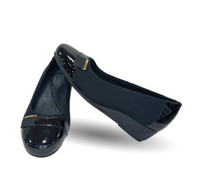 Zapato Casual y de Vestir tipo Balerina con cuña mediana Flexi 127004 Negro para mujer